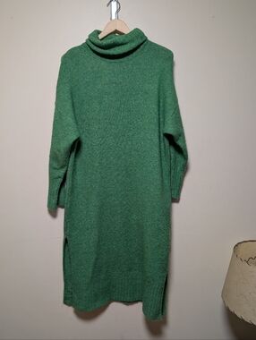 Daily Practice Green Sweater Dress Cowl Neck XS Petite